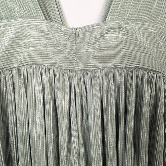 Sabina Musáyev Metallic Mint Green Morgana Long Sleeve Mini Dress Size L - Picture 8 of 13